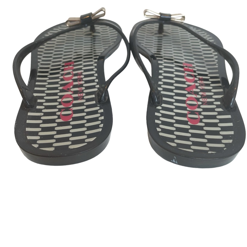 Coach NewYork ‘Landon’ Black Jelly Flip Flops - 6B Perfect for Spring Break! - Picture 7 of 8